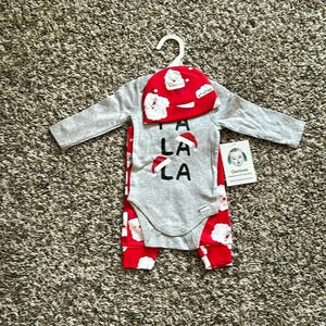 Gerber Baby 3 Pc Holiday FA LA LA Pants Set Size 0-3 Months NWT